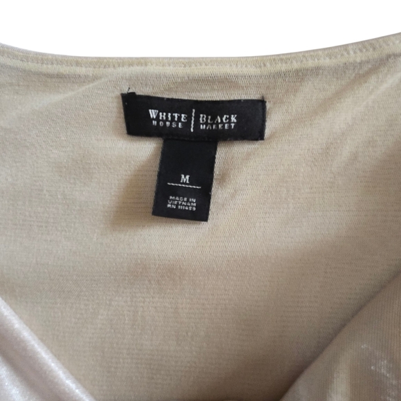 White House Black Market Metallic Beige Tank Top - Picture 6 of 6